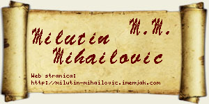 Milutin Mihailović vizit kartica